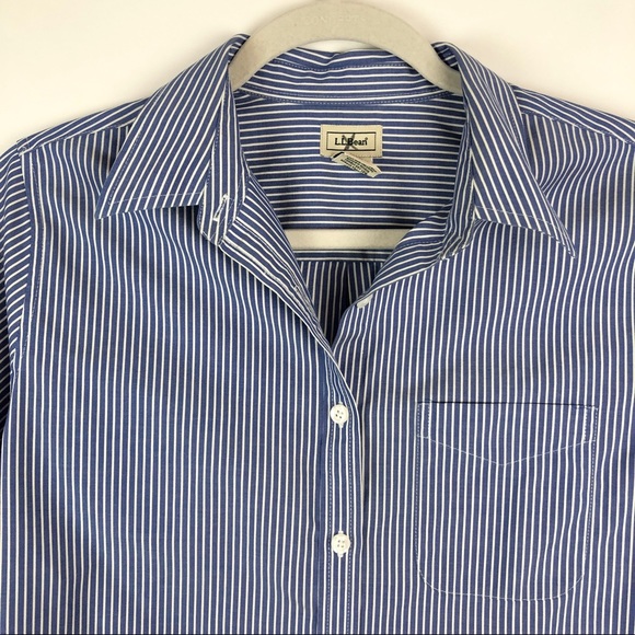 L.L. Bean 100% Cotton Button Up Collared Shirt - Picture 7 of 9